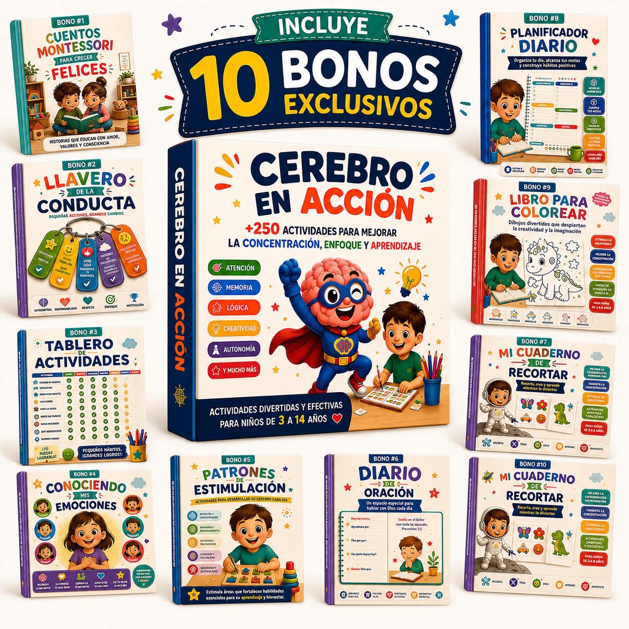 Cerebro en Acción™ +250 Actividades para mejorar la concentración, el enfoque y el aprendizaje